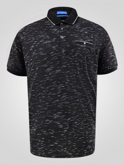 D555 Murphy Jacquard Collar And Cuff With Chest Pocket Polo Black - Pikétröjor - Stora pikétröjor - 2XL-8XL