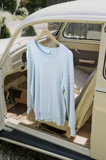 Kaffe Curve Lini Knit Tröja Himmelsblå - Collegetröjor & hoodies - 