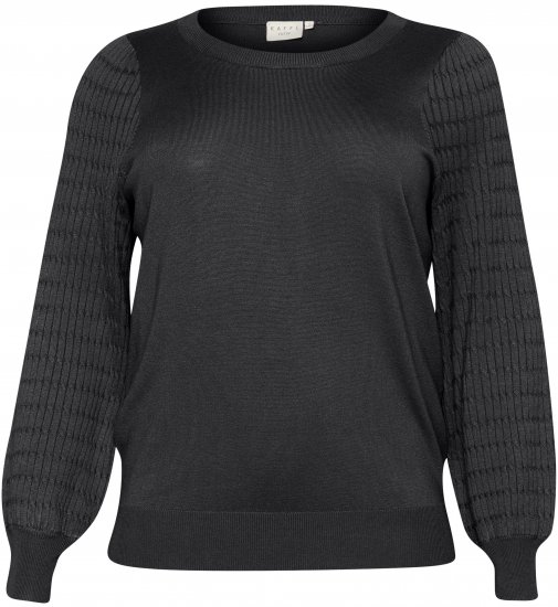 Kaffe Curve Lini Knit Tröja Svart - Collegetröjor & hoodies - 