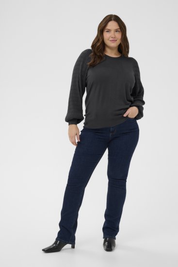 Kaffe Curve Lini Knit Tröja Svart - Collegetröjor & hoodies - 