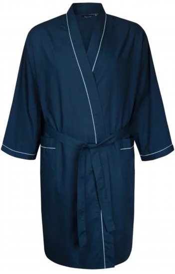 Espionage PJ091 Lightweight Bathrobe Navy - Morgonrockar/badrockar/handdukar - Morgonrockar/badrockar för herrar i stora storlekar