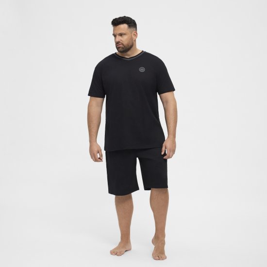 North Latitude Pyjama Shorts Black - Pyjamas/Loungewear - Pyjamas för herrar i stora storlekar