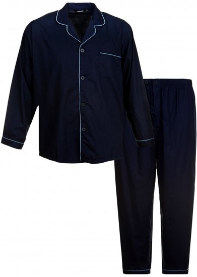 Espionage PJ057A Traditional Pyjama Navy - Underkläder & badkläder - Stora underkläder för män
