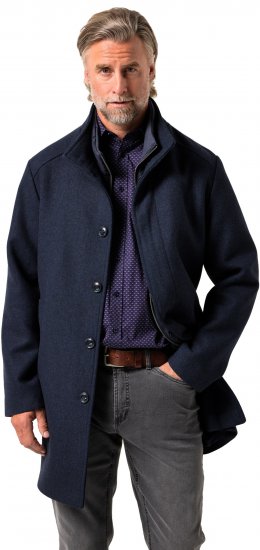 Boston Park Coat Two-Tone Wool Mix Navy - Jackor - Stora jackor - 2XL-12XL