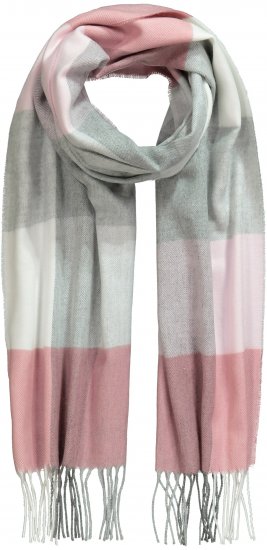 Ulla Popken Woven Check Print Scarf Dark Pink - Accessoarer - 