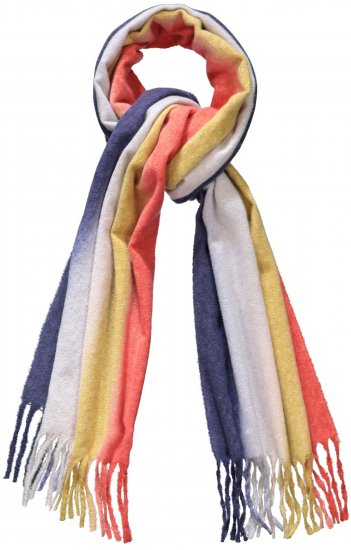 Ulla Popken Ombre Rainbow Stripe Scarf Night Blue - Accessoarer - 