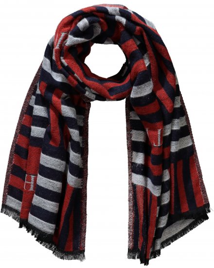 Ulla Popken Be Happy Statement Print Scarf Navy - Accessoarer - 