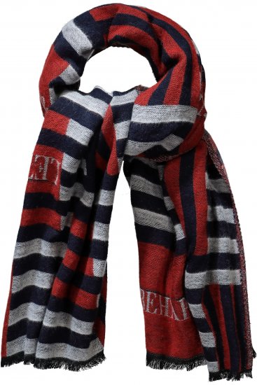 Ulla Popken Be Happy Statement Print Scarf Navy - Accessoarer - 
