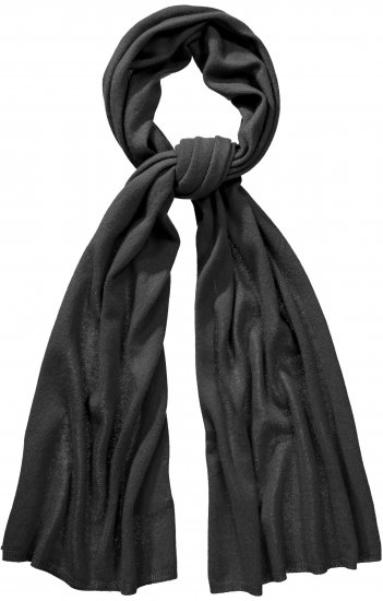 Ulla Popken Virgin Wool Cashmere Mix Scarf Black - Accessoarer - 