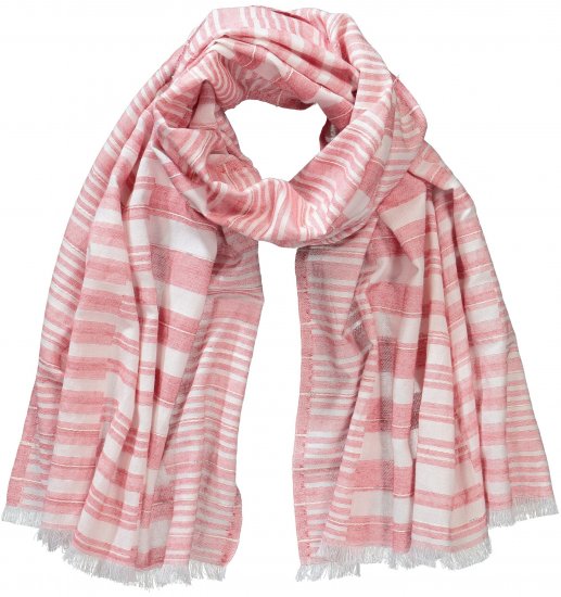 Ulla Popken Striped Statement Scarf Neon Red - Accessoarer - 