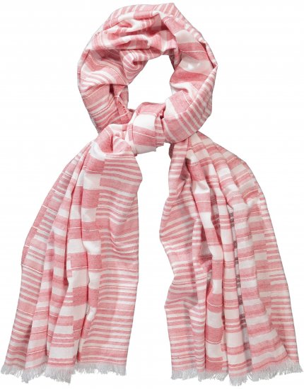 Ulla Popken Striped Statement Scarf Neon Red - Accessoarer - 