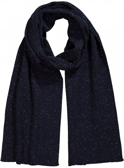 Ulla Popken Textured Speckled Scarf Navy - Accessoarer - 