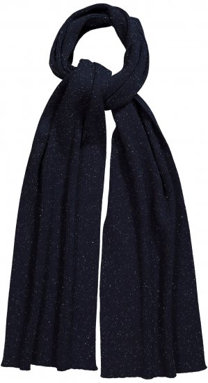 Ulla Popken Textured Speckled Scarf Navy - Accessoarer - 