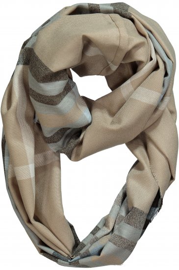 Ulla Popken Plaid Infinity Scarf Brown - Accessoarer - 