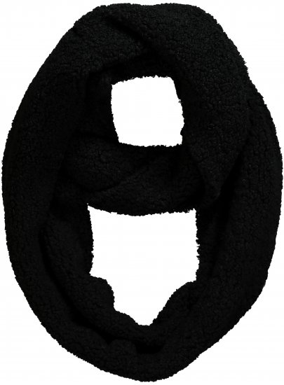 Ulla Popken Teddy Fleece Infinity Scarf Black - Accessoarer - 