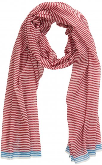 Ulla Popken Thin Stripe Color Contrast Scarf Salsa - Accessoarer - 