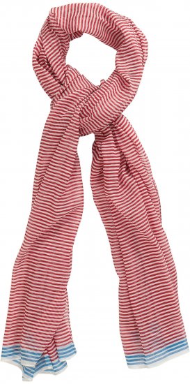 Ulla Popken Thin Stripe Color Contrast Scarf Salsa - Accessoarer - 