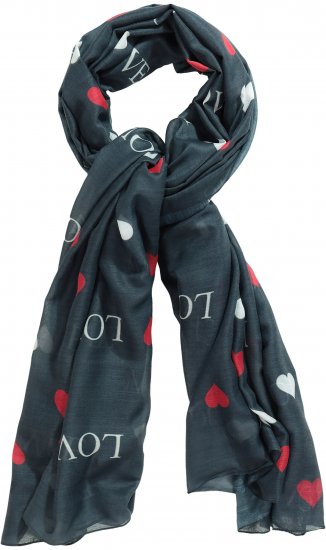 Ulla Popken Love Lightweight Scarf Navy - Accessoarer - 