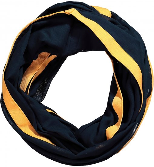 Ulla Popken Neon Stripe Infinity Scarf Navy - Accessoarer - 