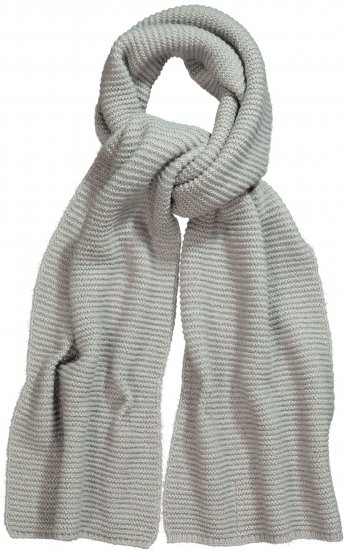 Ulla Popken Garter Stitch Knit Scarf Light Grey Melange - Accessoarer - 