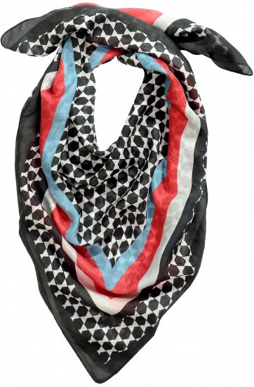 Ulla Popken Silk Scarf Black - Accessoarer - 