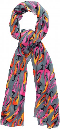 Ulla Popken Pepper Print Scarf Coral - Accessoarer - 