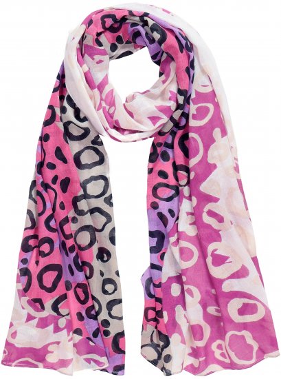 Ulla Popken Rainbow Leopard Print Scarf Pink - Accessoarer - 