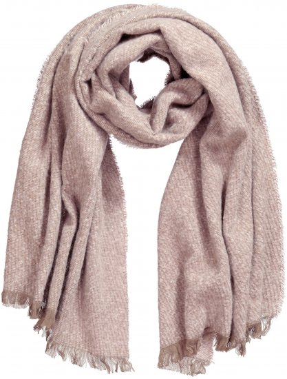 Ulla Popken Fringed Hem Knit Scarf Mocha Brown - Accessoarer - 