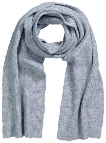 Ulla Popken Ribbed Knit Scarf Light Grey Melange - Accessoarer - 