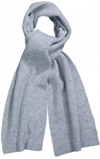 Ulla Popken Ribbed Knit Scarf Light Grey Melange - Accessoarer - 