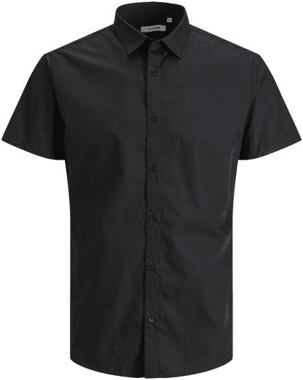 Jack & Jones JOE Shirt Short Sleeve Plain Casual Black - Skjortor - Stora skjortor - 2XL-8XL
