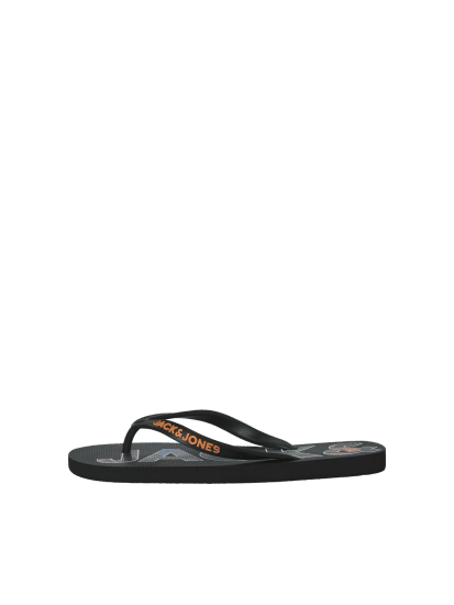 Jack & Jones Logo Palm Print Flip Flop Slippers Anthracite - Herrskor 40-52 - 