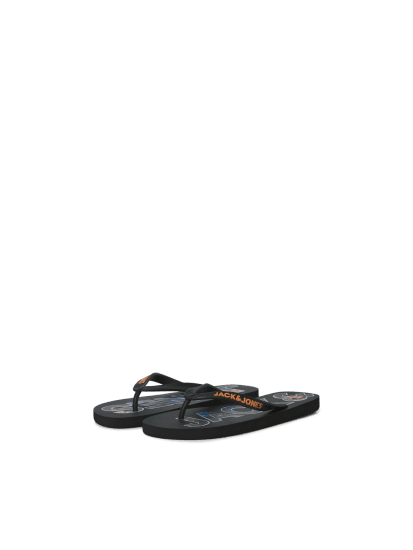 Jack & Jones Logo Palm Print Flip Flop Slippers Anthracite - Herrskor 40-52 - 