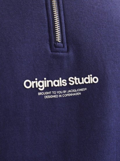 Jack & Jones Esterbro High Neck Quarter Zip Sweatshirt Ocean Cavern - Tröjor & hoodies - Stora hoodies & tröjor - 2XL-14XL