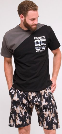 Kam Jeans 5001 'Brooklyn 85' Tee And Short Set Black - T-shirts - Stora T-shirts - 2XL-14XL