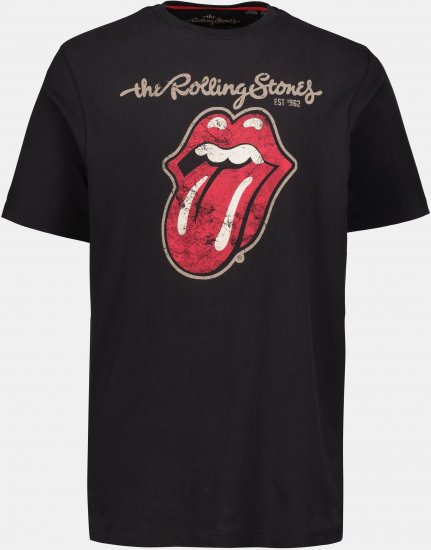 JP1880 Rolling Stones Graphic Band Comfort Fit T-Shirt Black - T-shirts - Stora T-shirts - 2XL-14XL