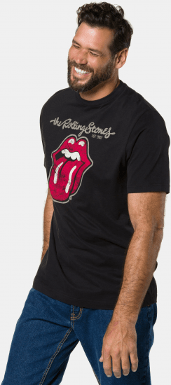 JP1880 Rolling Stones Graphic Band Comfort Fit T-Shirt Black - T-shirts - Stora T-shirts - 2XL-14XL