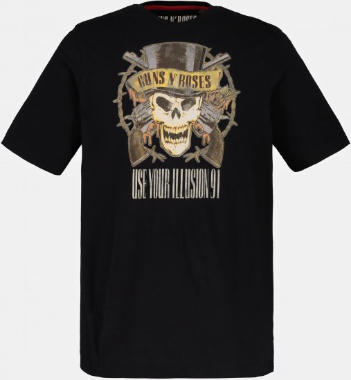 JP1880 Guns N’ Roses Skull Comfort Fit Band T-Shirt Black - T-shirts - Stora T-shirts - 2XL-14XL