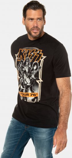 JP1880 KISS Retro Graphic Comfort Fit Band T-Shirt Black - T-shirts - Stora T-shirts - 2XL-14XL