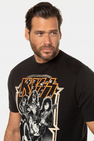 JP1880 KISS Retro Graphic Comfort Fit Band T-Shirt Black - T-shirts - Stora T-shirts - 2XL-14XL