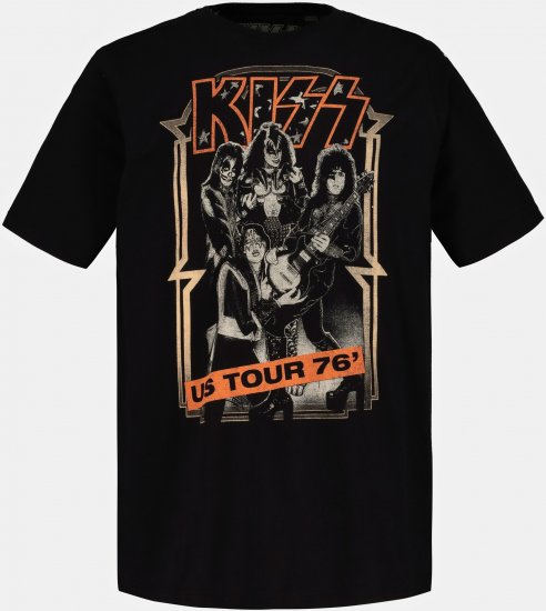 JP1880 KISS Retro Graphic Comfort Fit Band T-Shirt Black - T-shirts - Stora T-shirts - 2XL-14XL