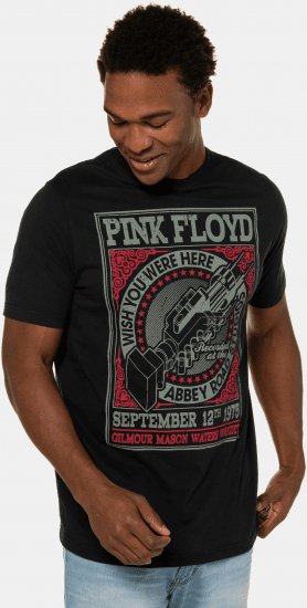 JP1880 Pink Floyd Retro Graphic Comfort Fit Band T-Shirt Black - T-shirts - Stora T-shirts - 2XL-14XL
