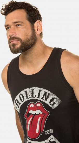 JP1880 Rolling Stones Graphic Band Tank Top Black - T-shirts - Stora T-shirts - 2XL-14XL