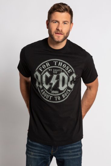 JP1880 AC/DC Graphic Comfort Fit Band T-Shirt Black - T-shirts - Stora T-shirts - 2XL-14XL