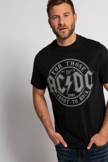 JP1880 AC/DC Graphic Comfort Fit Band T-Shirt Black - T-shirts - Stora T-shirts - 2XL-14XL