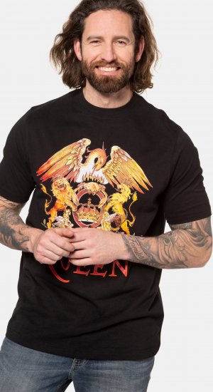 JP1880 Queen Graphic Comfort Fit Band T-Shirt Black - T-shirts - Stora T-shirts - 2XL-14XL