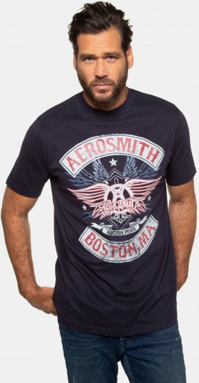 JP1880 Aerosmith Graphic Comfort Fit Band T-Shirt Black - T-shirts - Stora T-shirts - 2XL-14XL