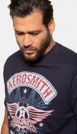 JP1880 Aerosmith Graphic Comfort Fit Band T-Shirt Black - T-shirts - Stora T-shirts - 2XL-14XL
