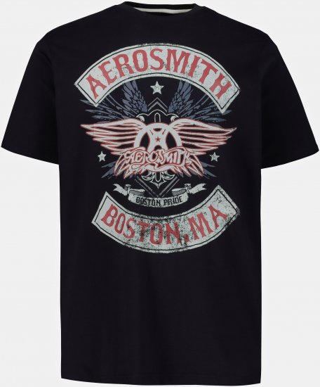 JP1880 Aerosmith Graphic Comfort Fit Band T-Shirt Black - T-shirts - Stora T-shirts - 2XL-14XL