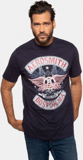 JP1880 Aerosmith Graphic Comfort Fit Band T-Shirt Black - T-shirts - Stora T-shirts - 2XL-14XL